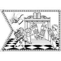 Simchat Torah Coloring Flags – 36-Pack for Kids' Crafts