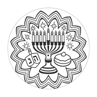 Hanukkah Mandala Circle Coloring Decorations – 36 Sheets (2 Designs)
